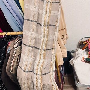 Striped Beige and Gold Scarf